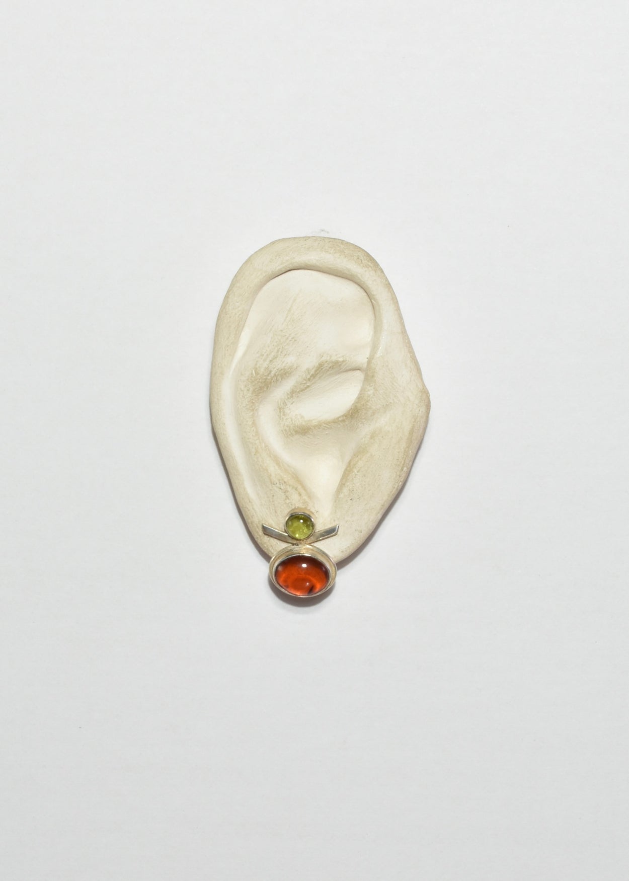 Modernist Amber Peridot Earrings