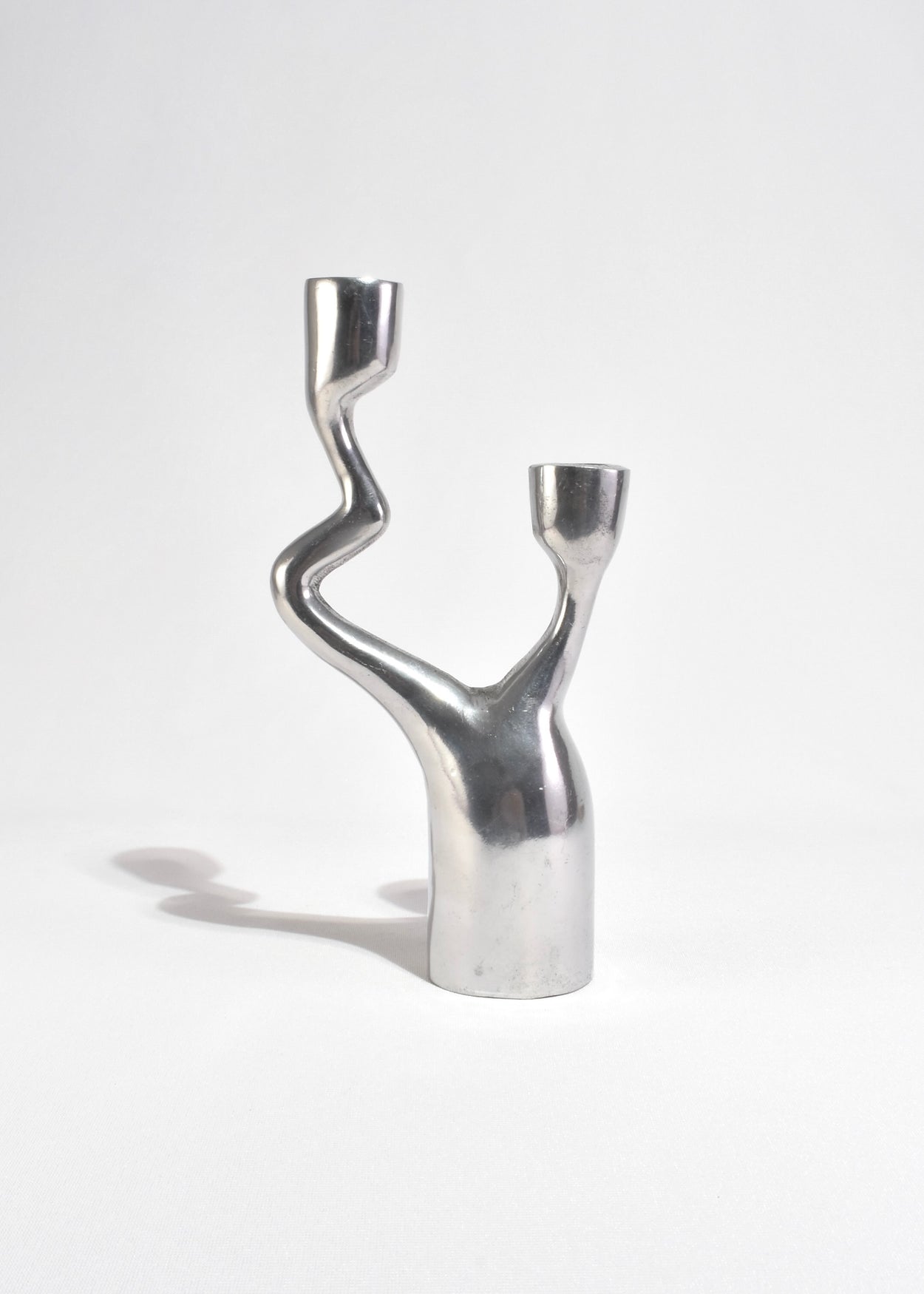 Wavy Pewter Candleholder