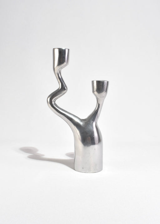Wavy Pewter Candleholder