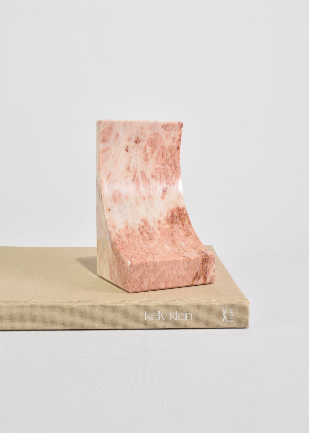 Curved Pink Marble Bookends
