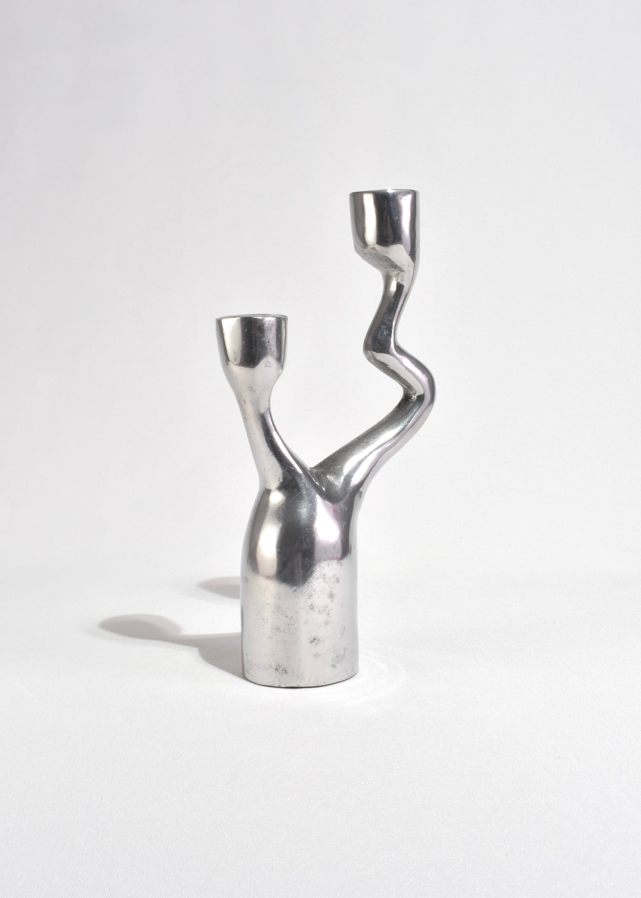 Wavy Pewter Candleholder