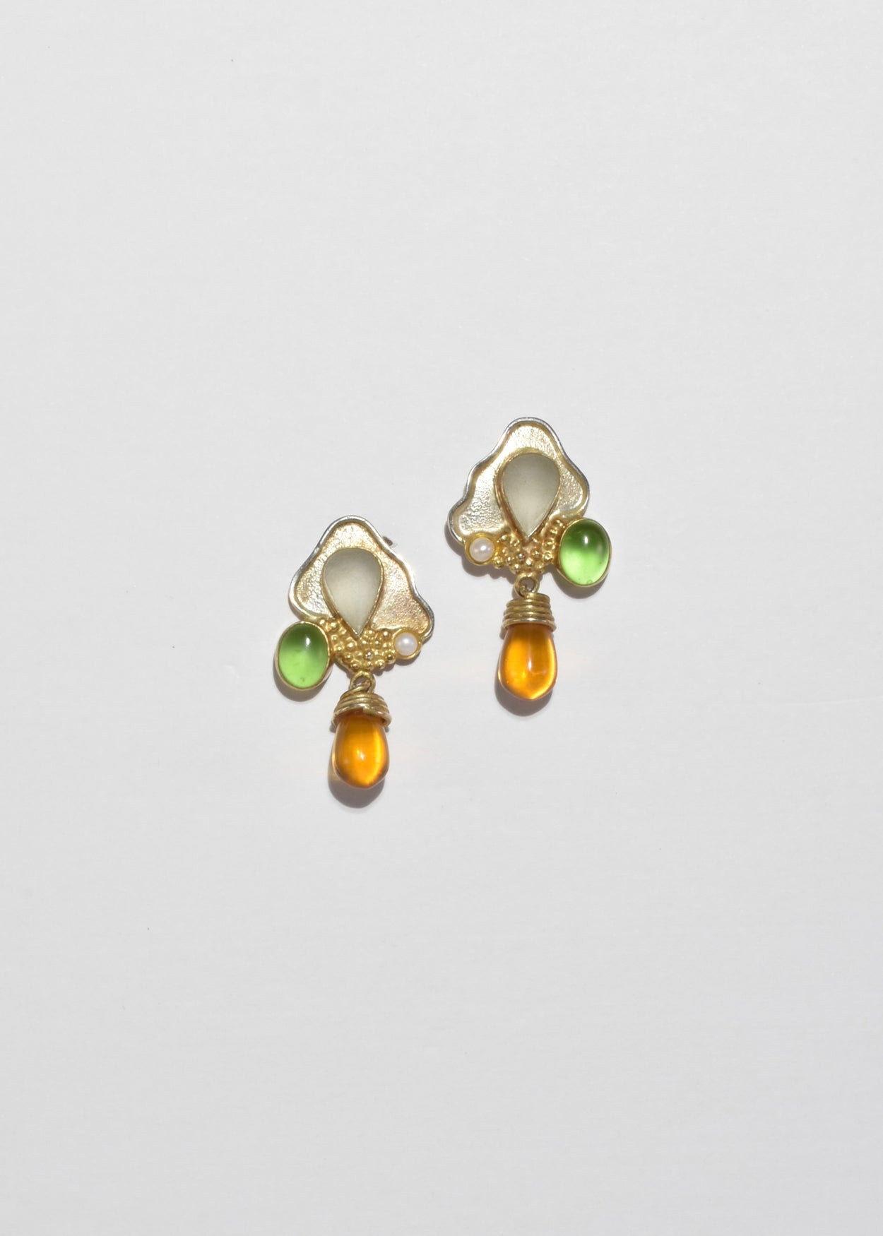 Modernist Multi Stone Earrings