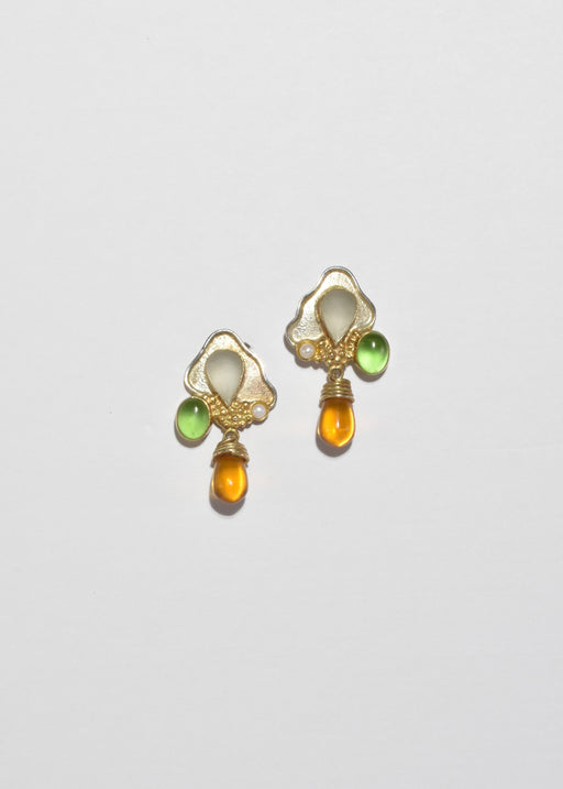Modernist Multi Stone Earrings