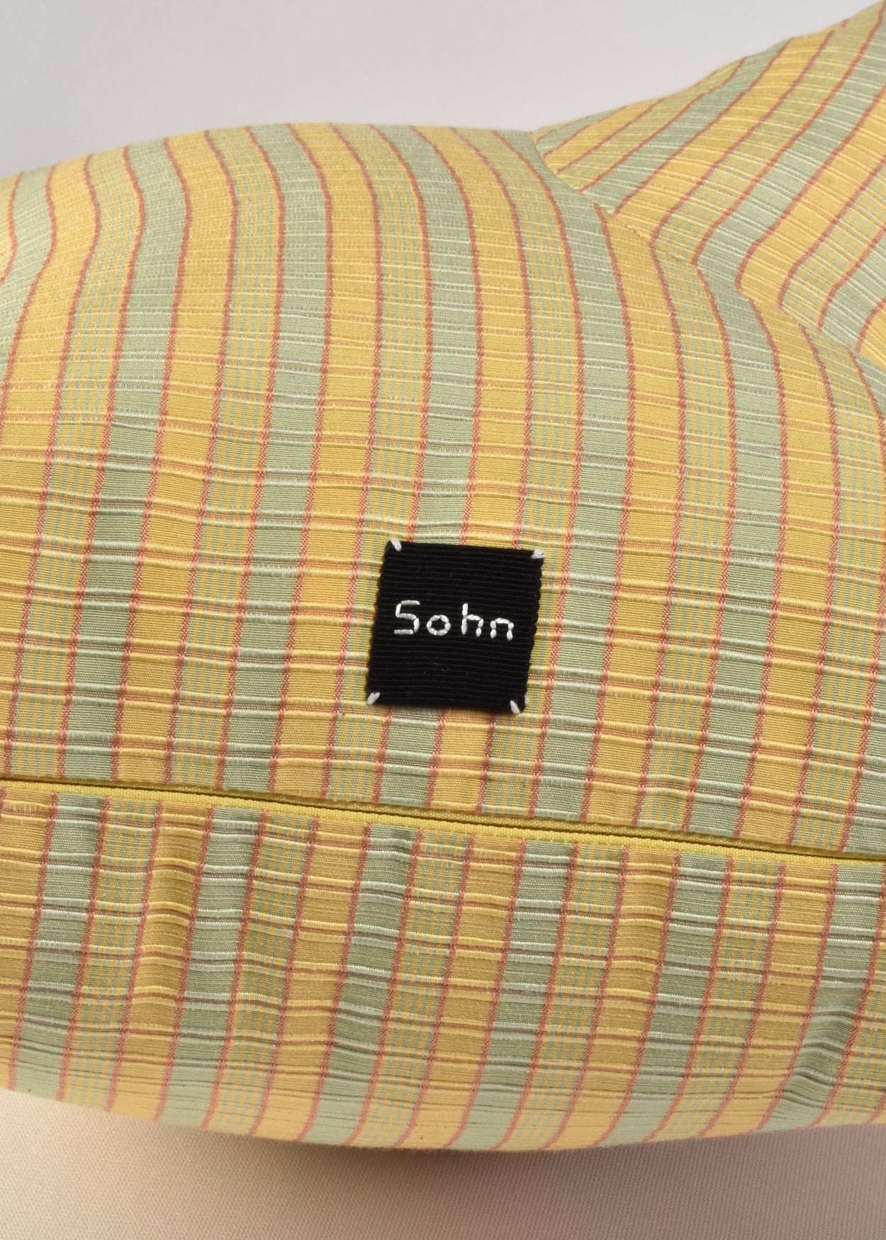Right Hand Pillow in Yellow Check