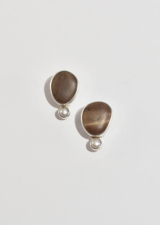 Stone Pearl Earrings