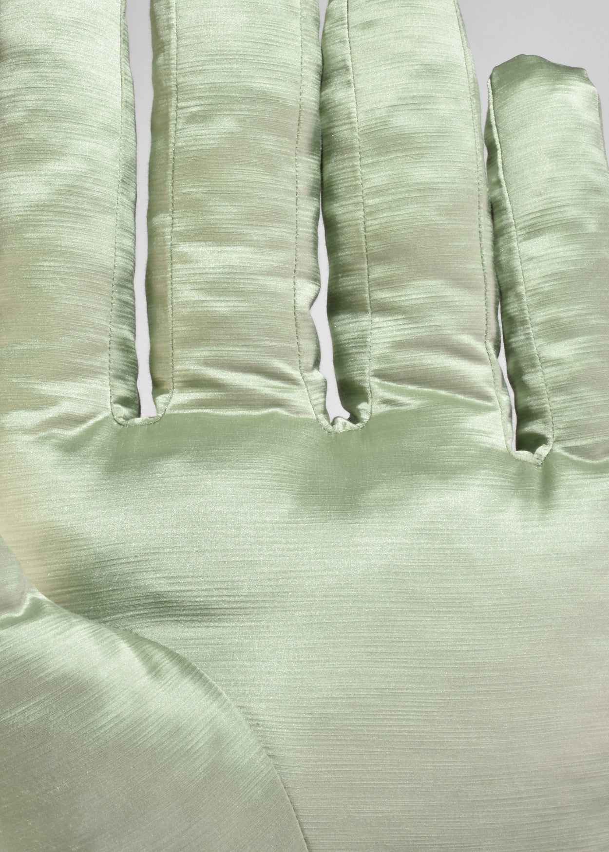 Left Hand Pillow in Green Silk Dupioni