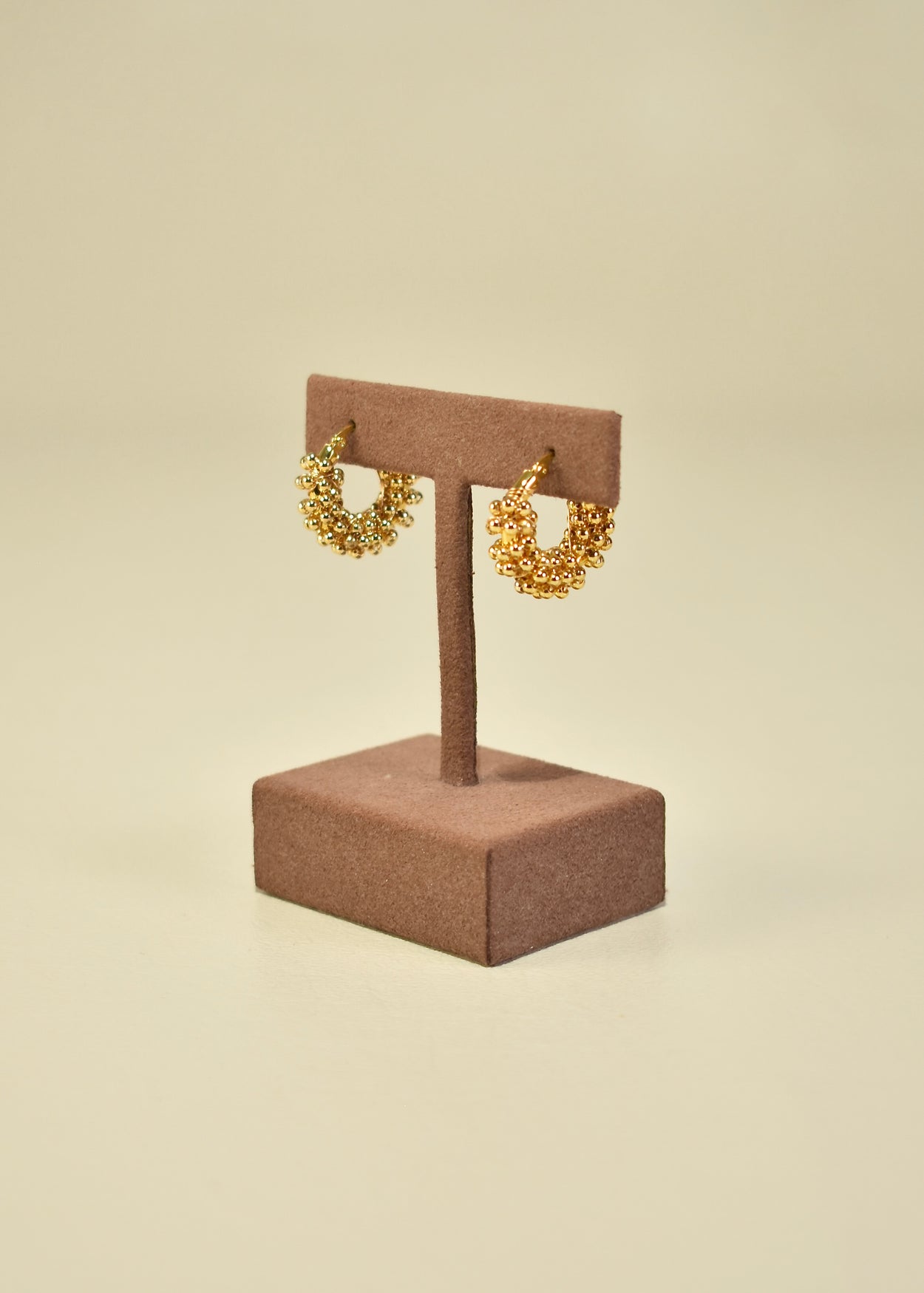 Gold Beaded Hoop Earrings