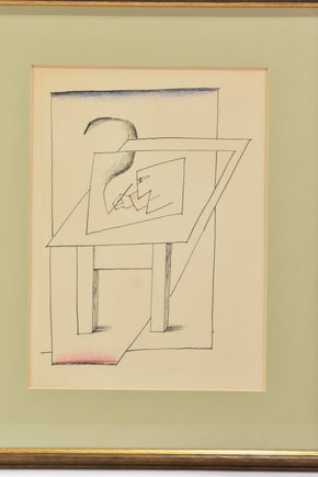 Saul Steinberg Lithograph, Framed