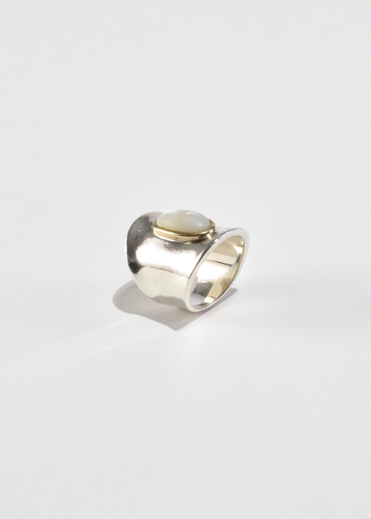 Two-Tone Oval Mother of Pearl Ring