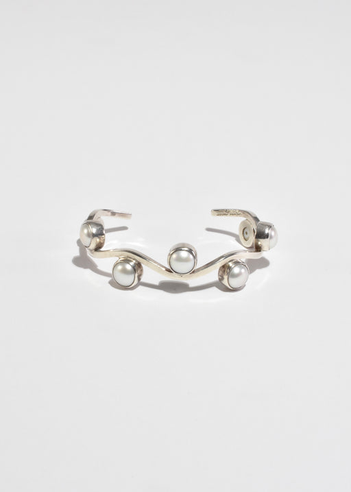 Wavy Pearl Cuff Bracelet
