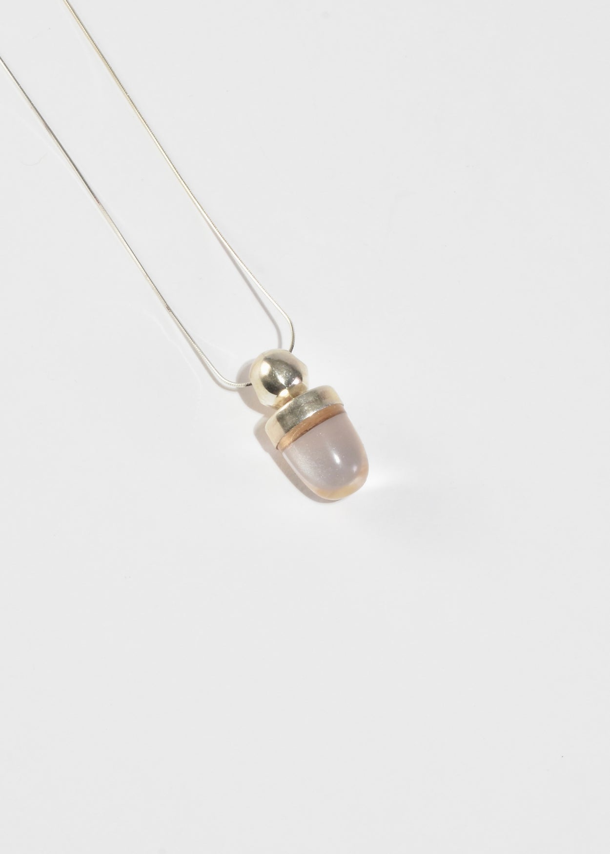 Domed Crystal Pendant Necklace