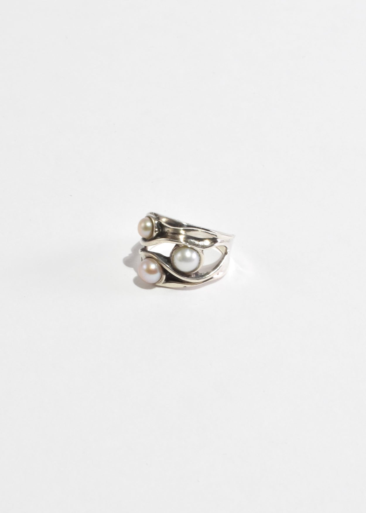 Organic Three Pearl Ring