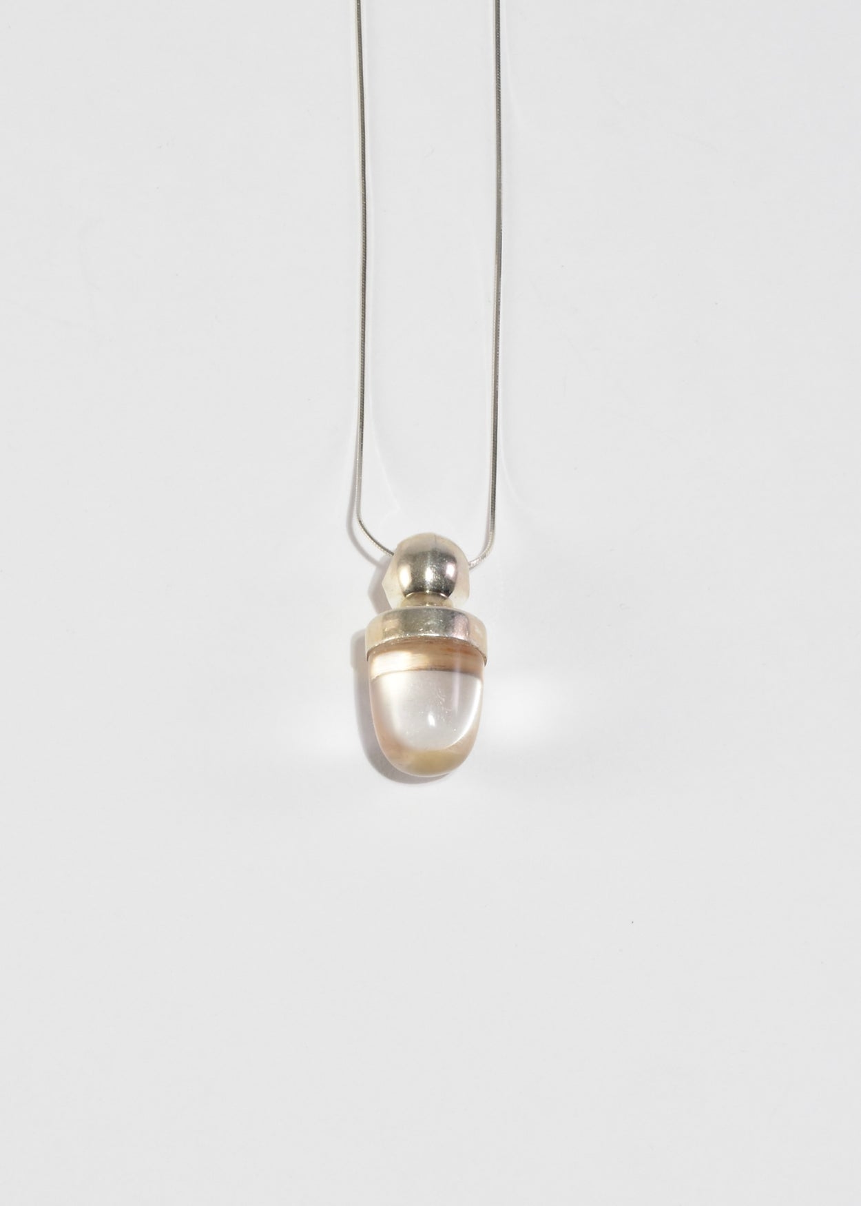 Domed Crystal Pendant Necklace
