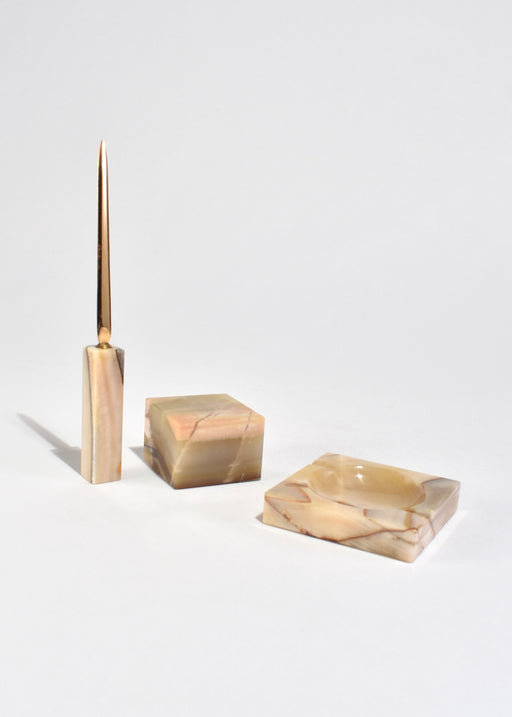Italian Onyx Desk Set