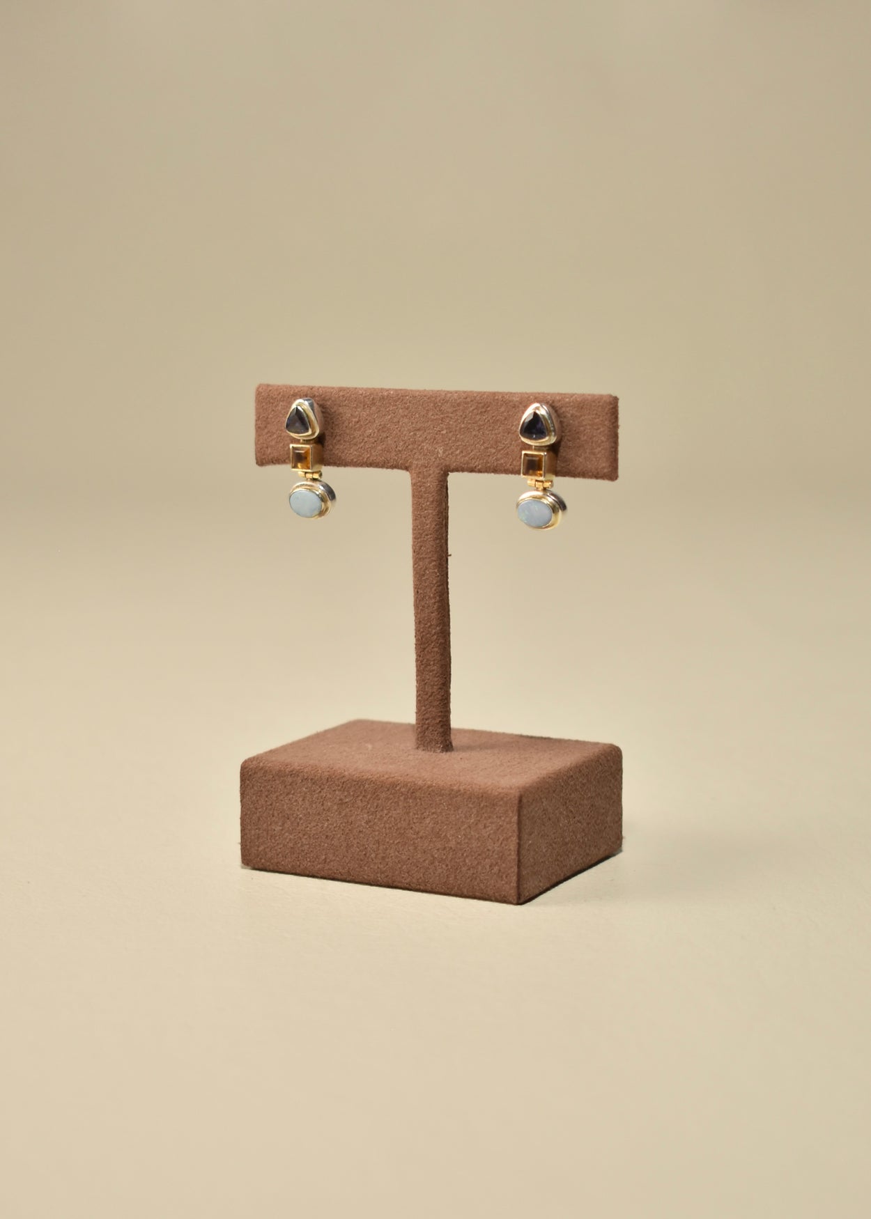 Opal Citrine Iolite Earrings