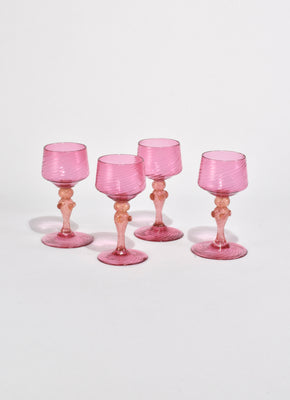 Pink Venetian Cordial Set