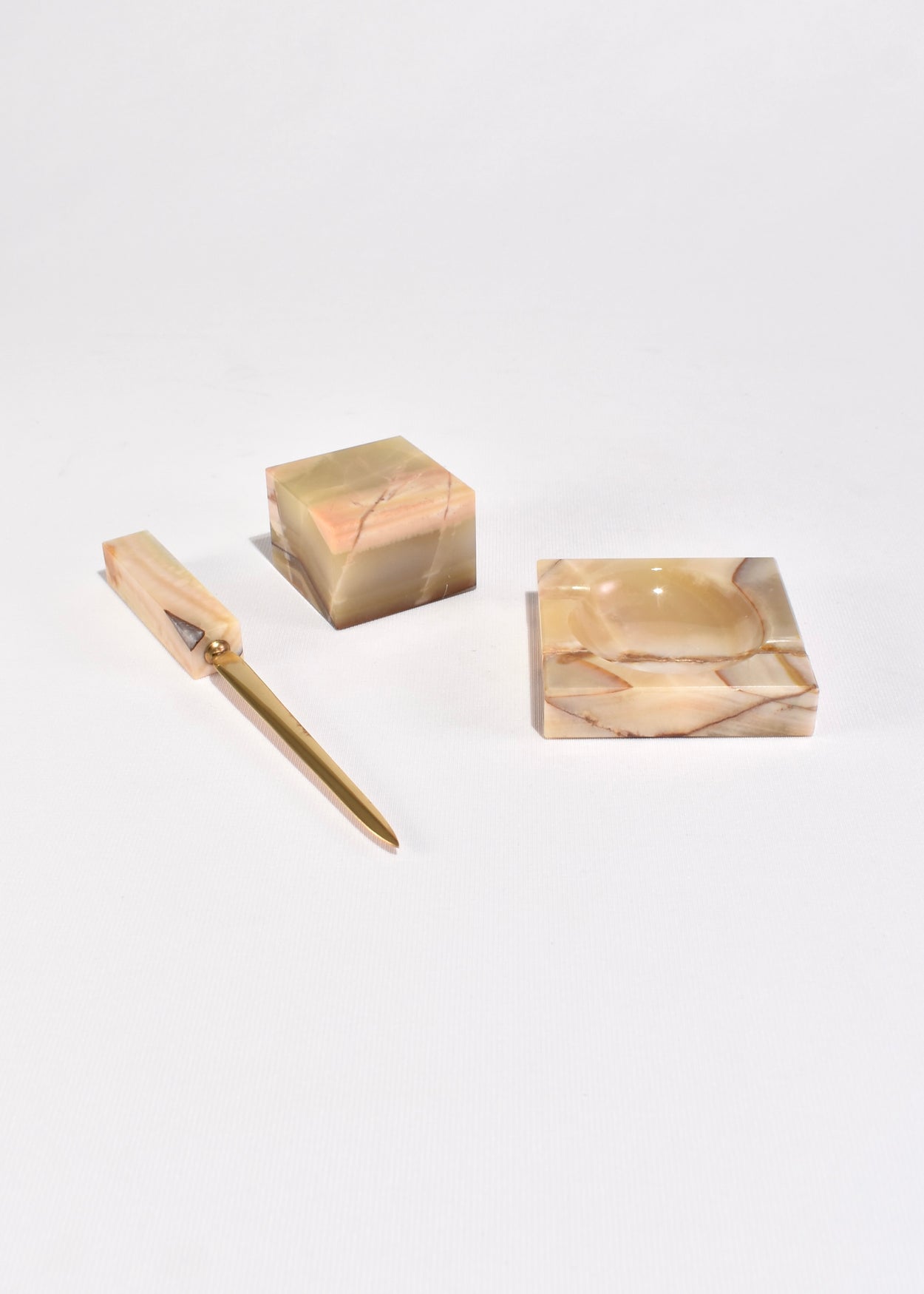 Italian Onyx Desk Set