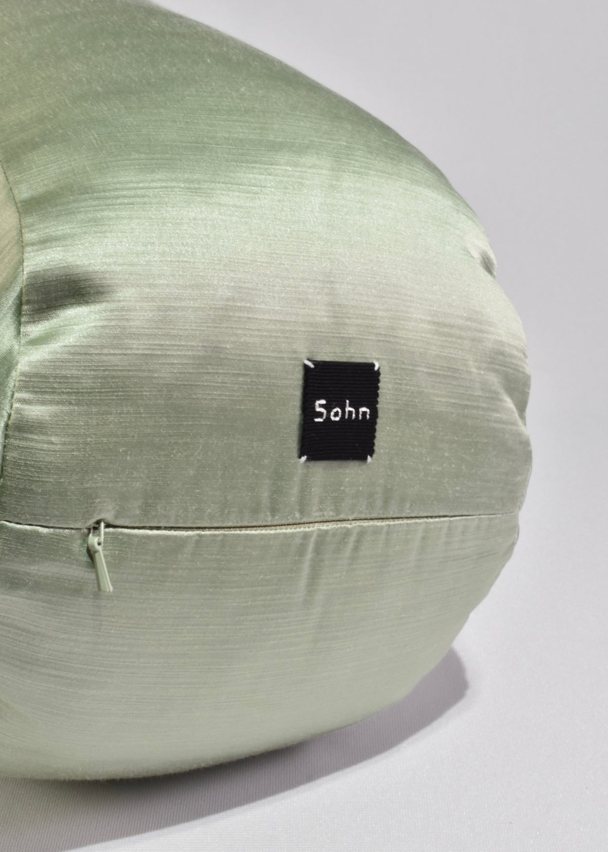 Foot Pillow in Green Silk Dupioni