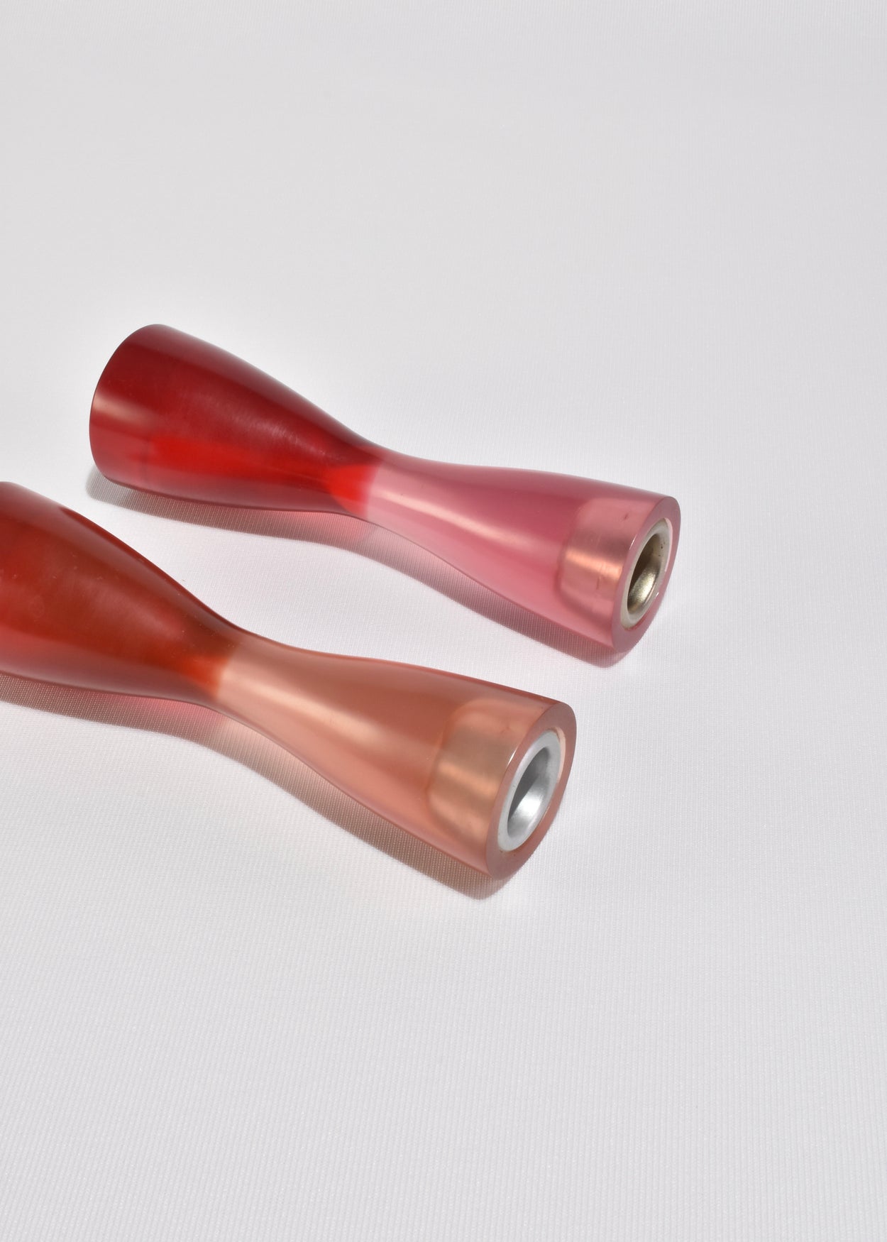 Pink and Red Resin Candleholder Set
