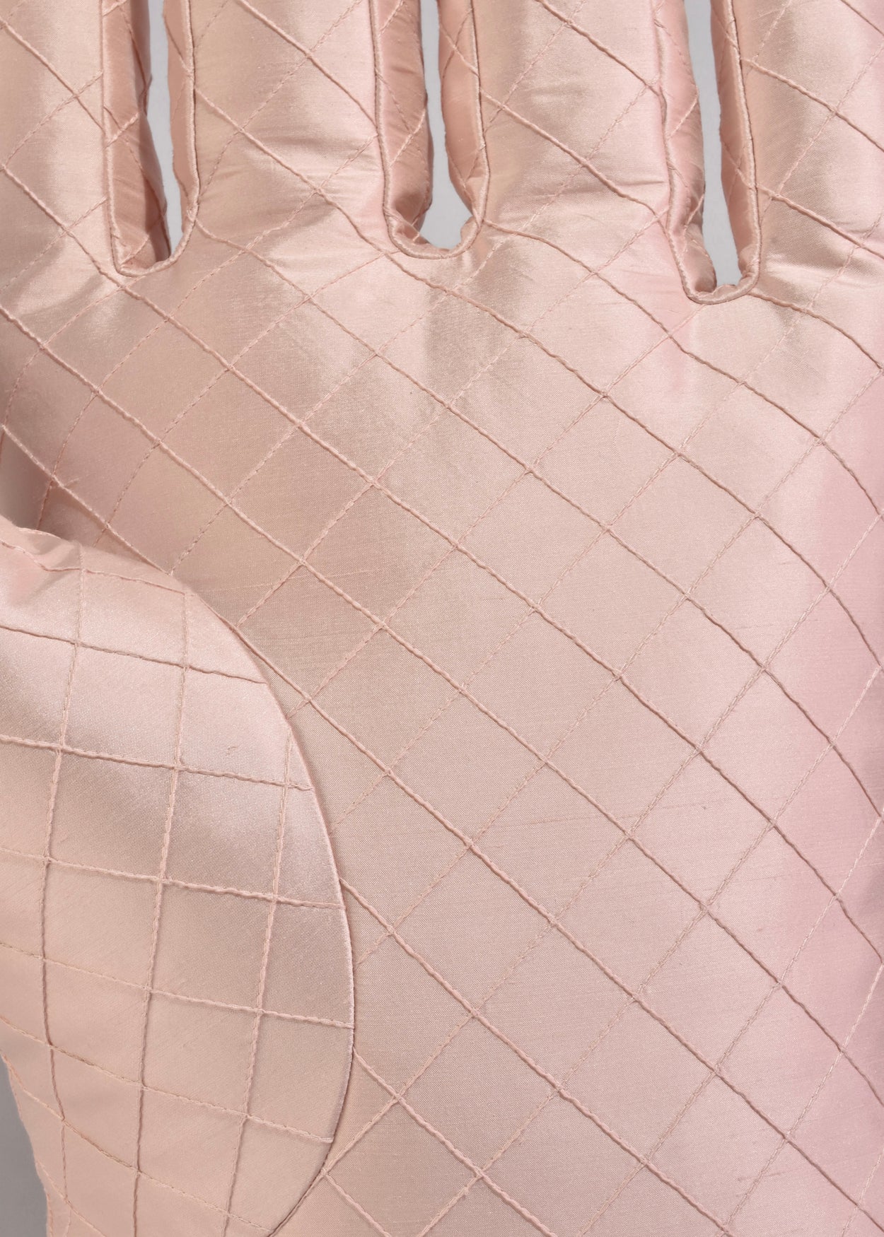 Left Hand Pillow in Pink Diamond Quilted Silk