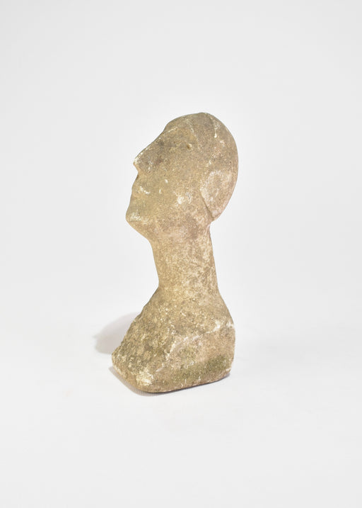 Brutalist Stone Bust Sculpture