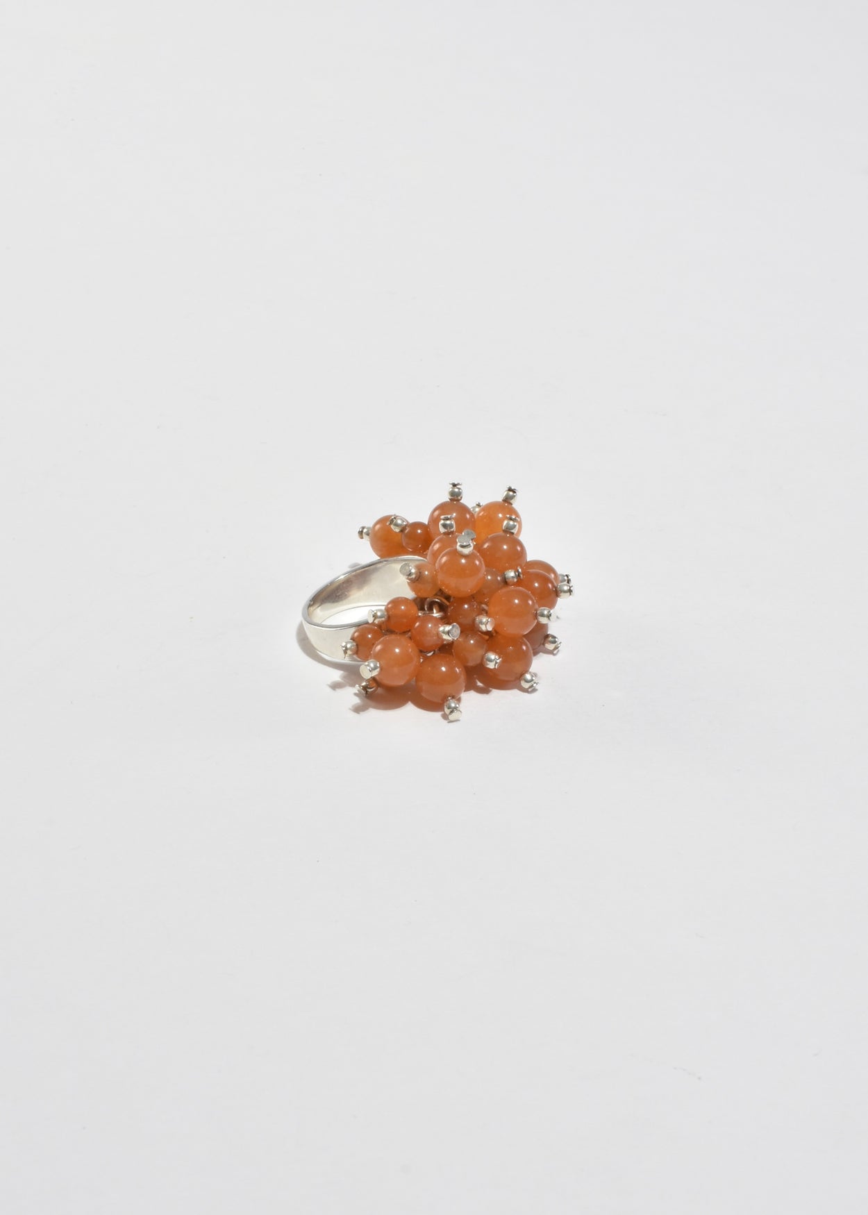 Peach Beaded Fringe Ring