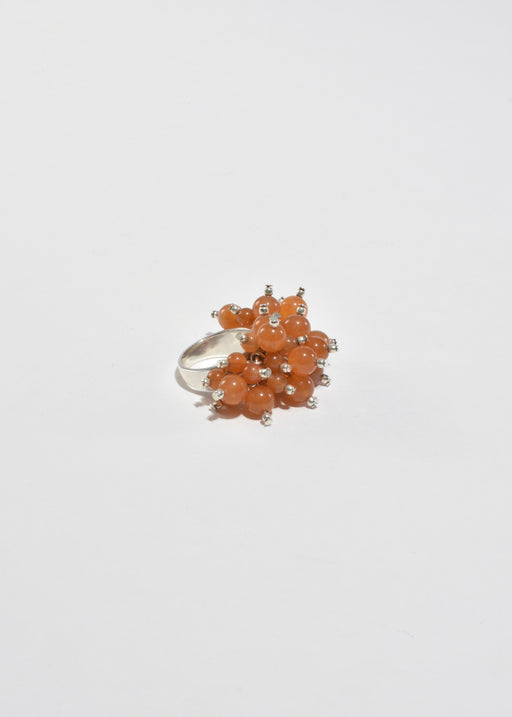 Peach Beaded Fringe Ring