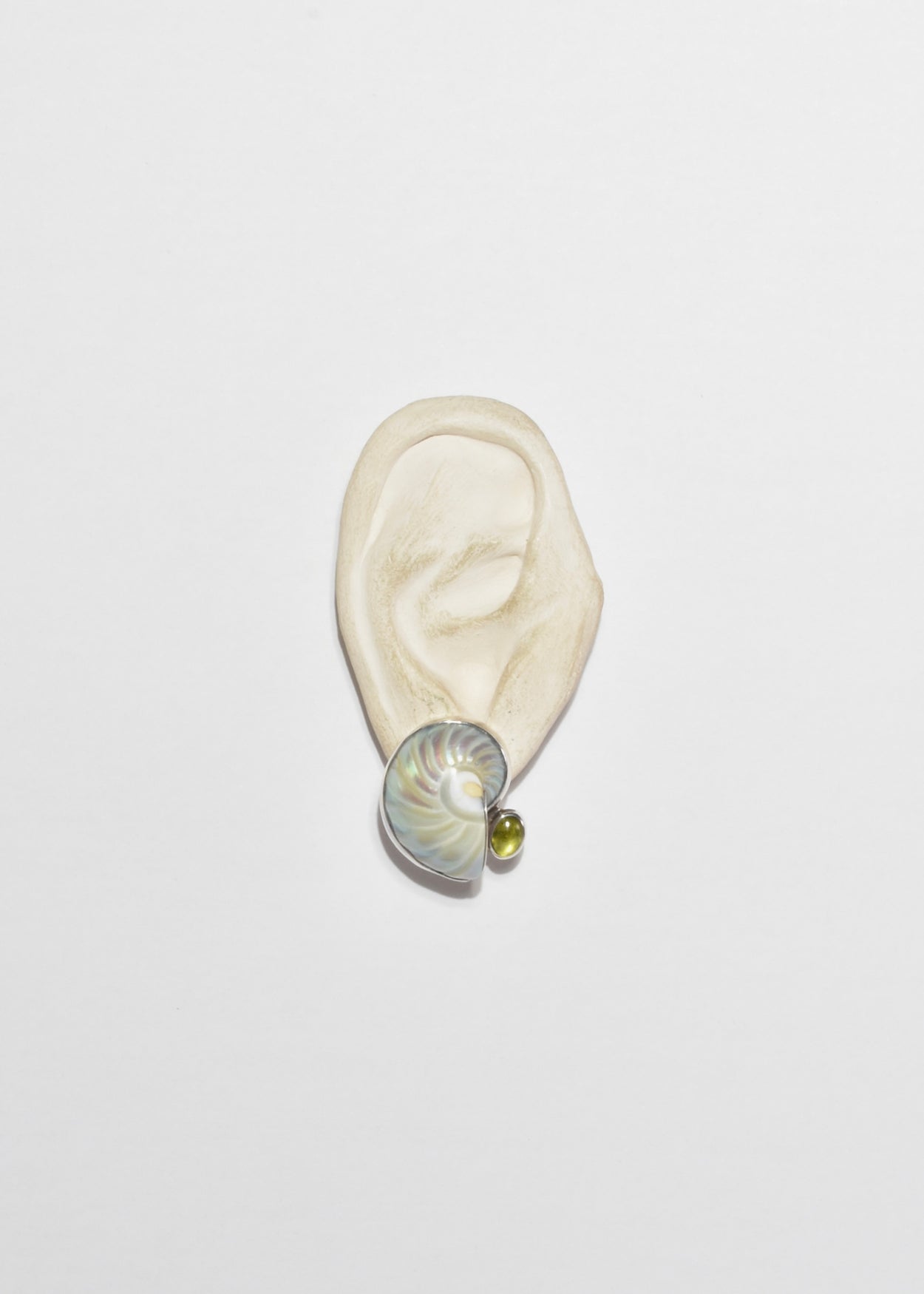 Shell Peridot Earrings