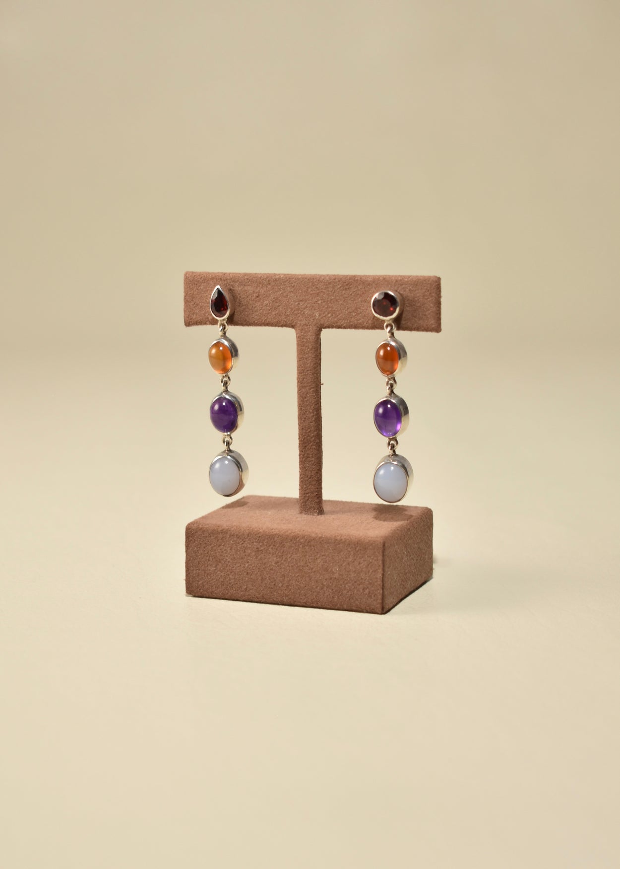 Graduated Multi Stone Earrings