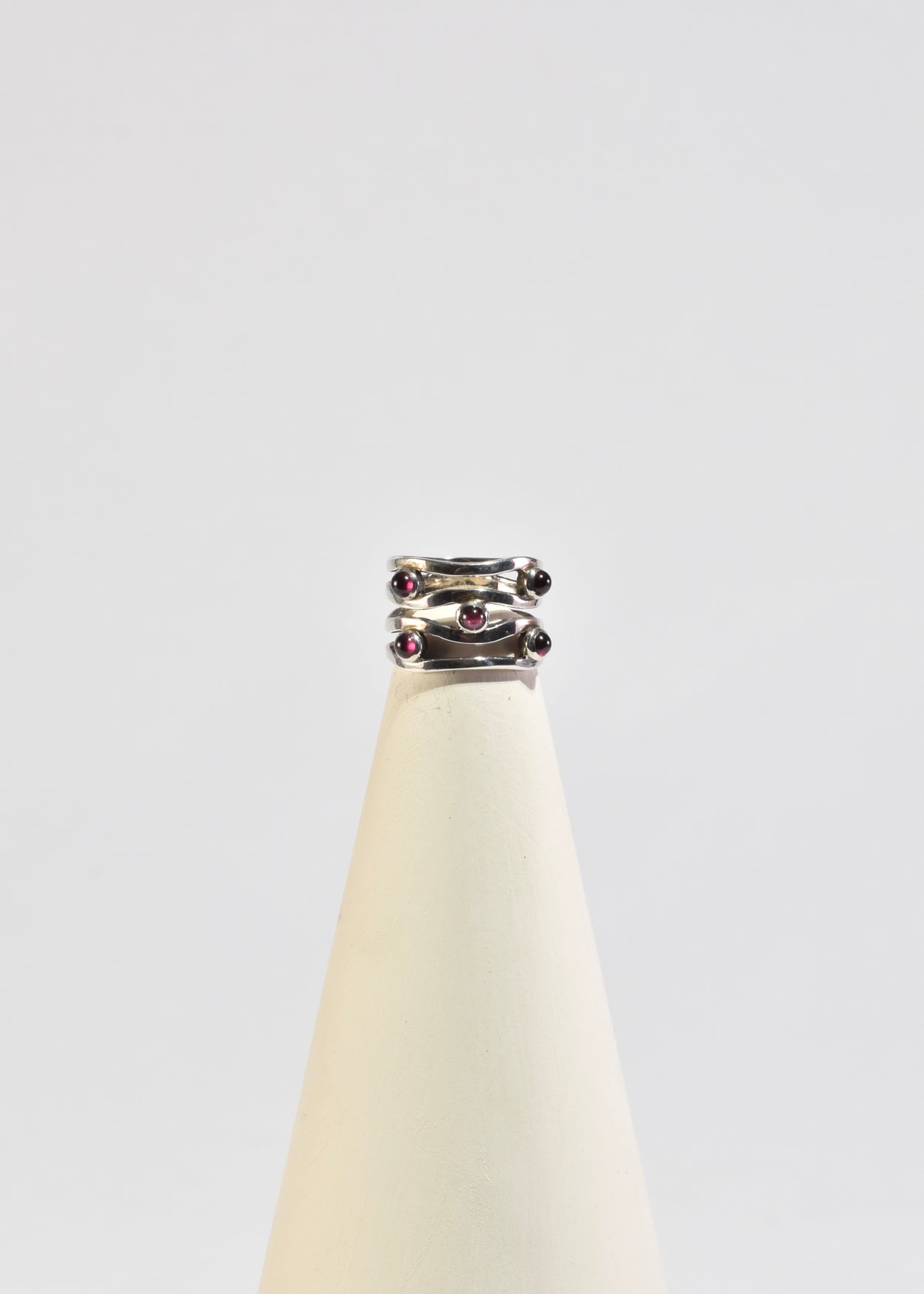 Wavy Garnet Ring