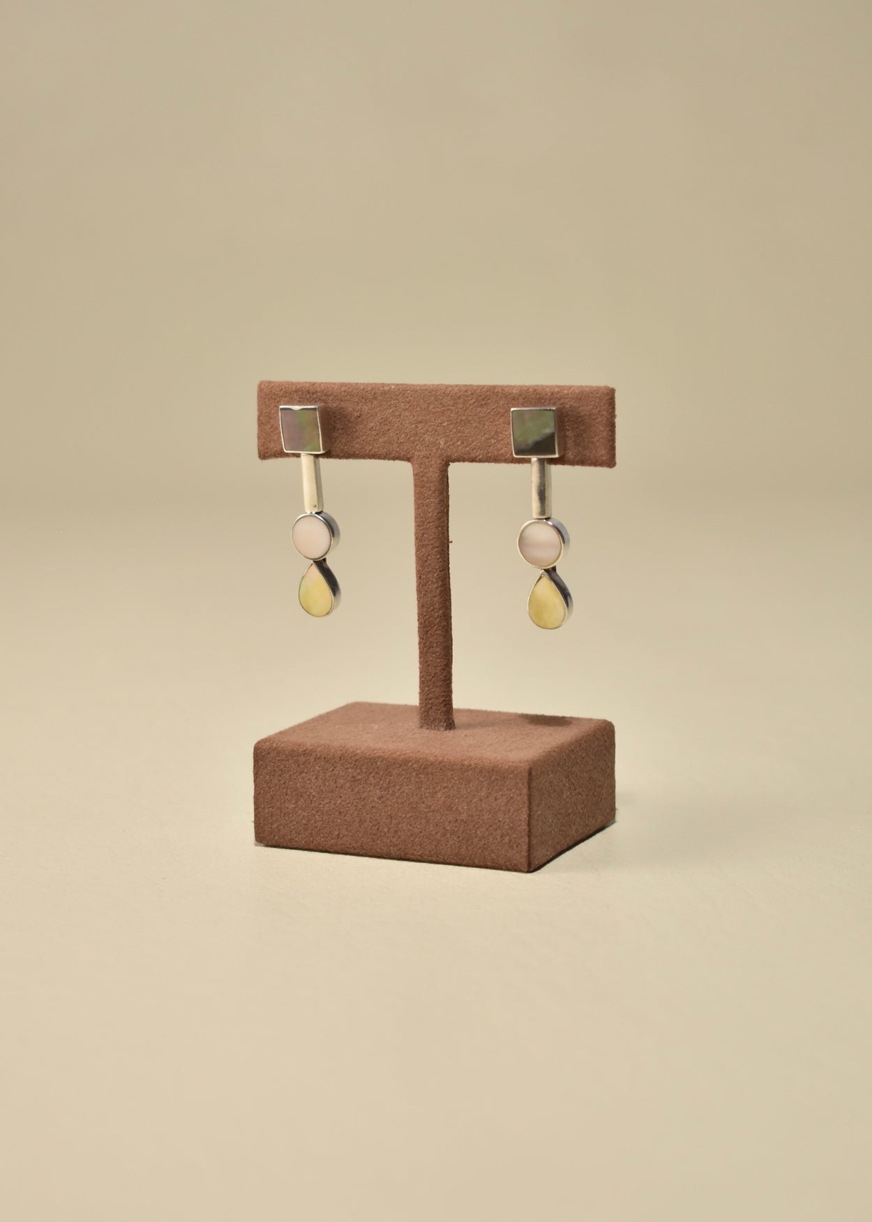 Tricolor Mother of Pearl Earrings