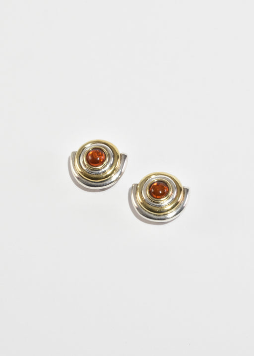 Two-Tone Amber Earrings