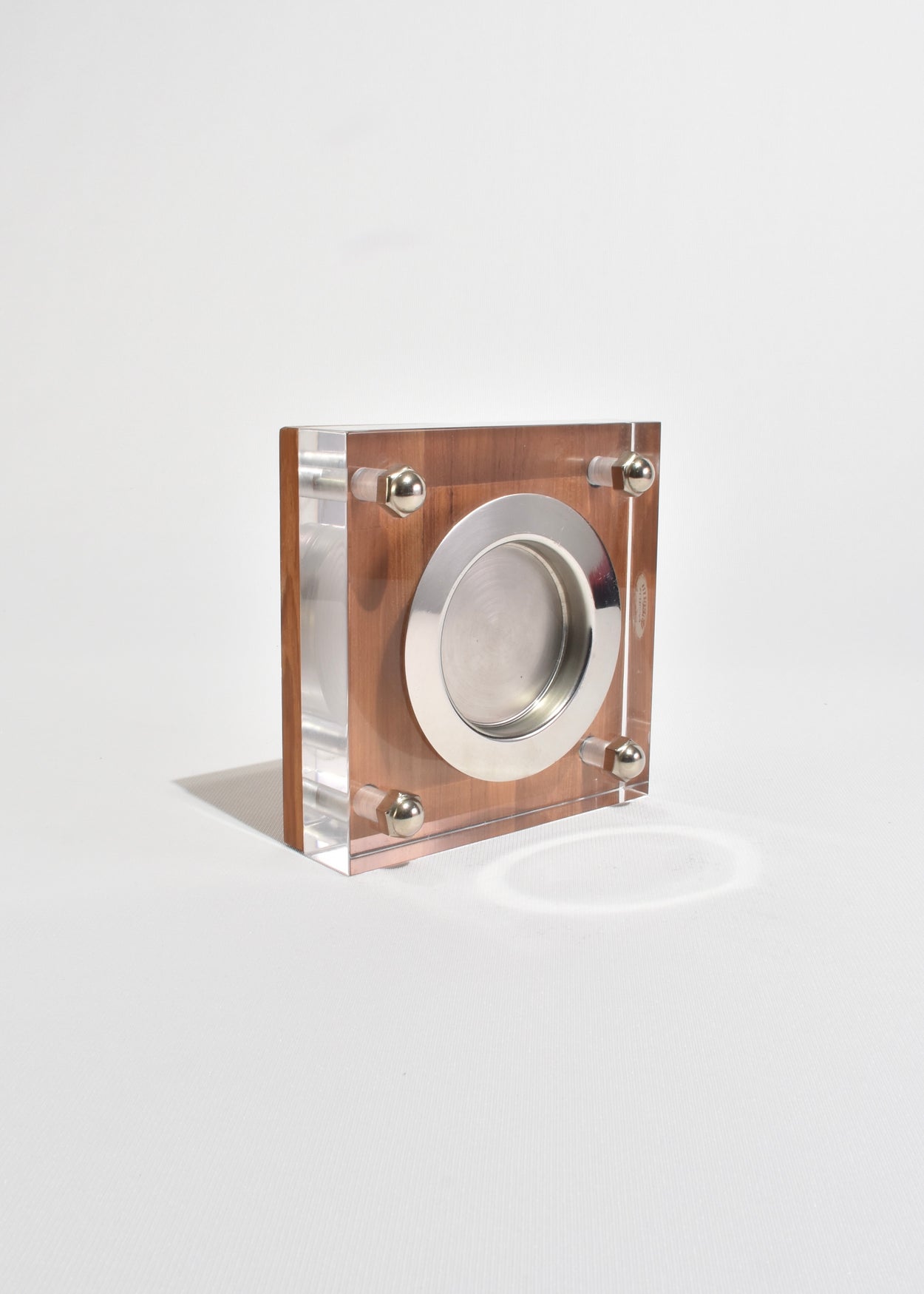 Lucite and Wood Ashtray