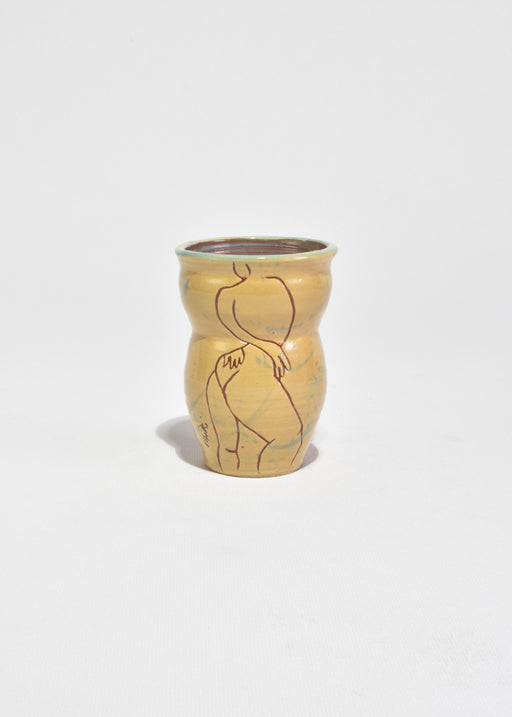 Yellow Ceramic Nudes Vase
