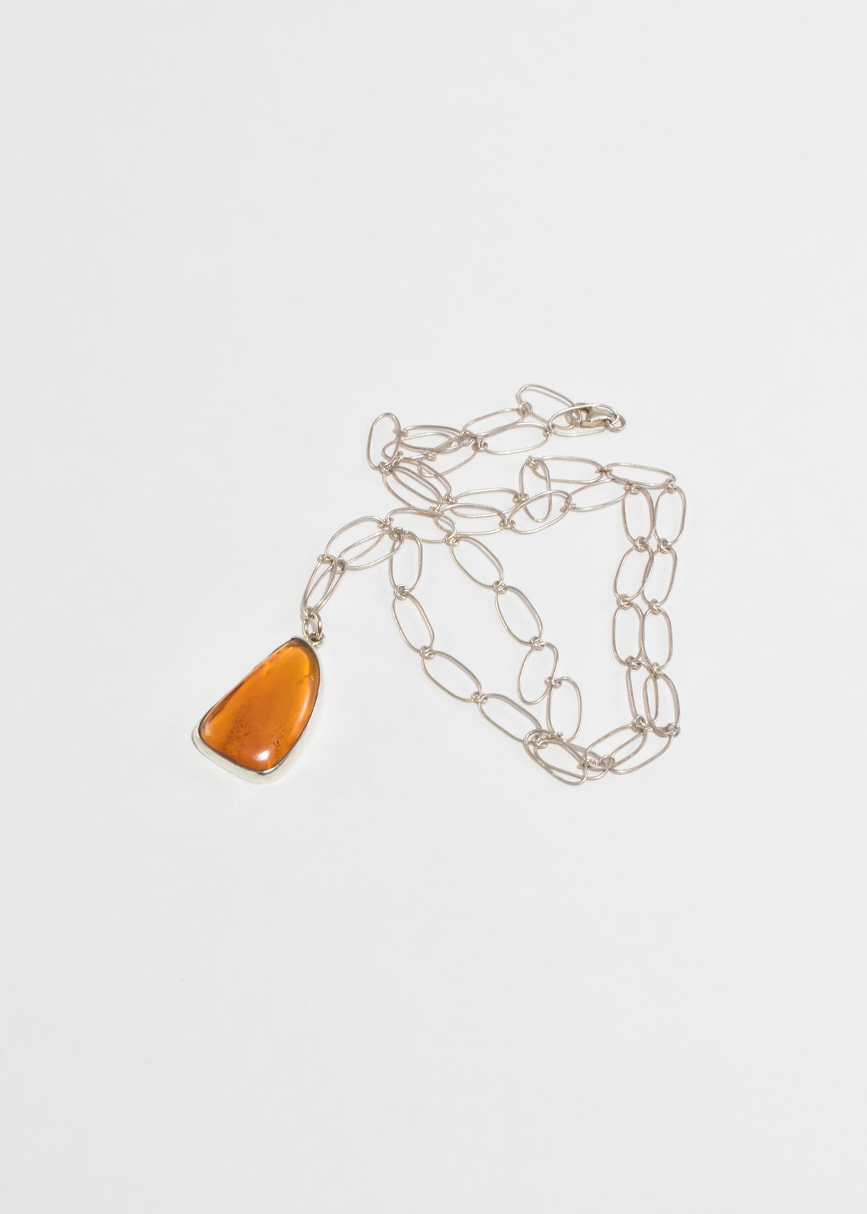 Organic Amber Pendant Necklace