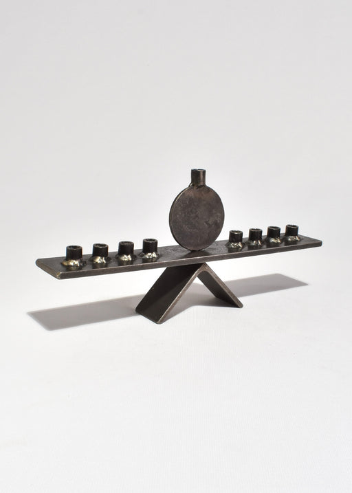 Modernist Iron Menorah