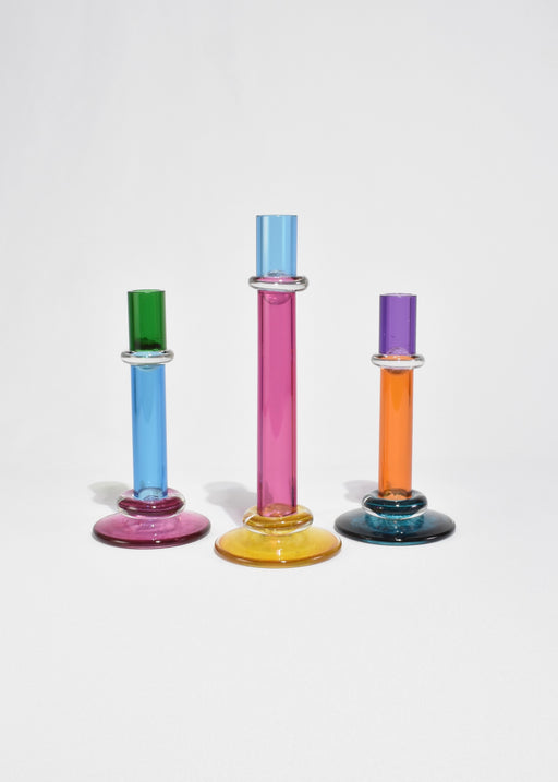 Colorful Glass Candleholder Set
