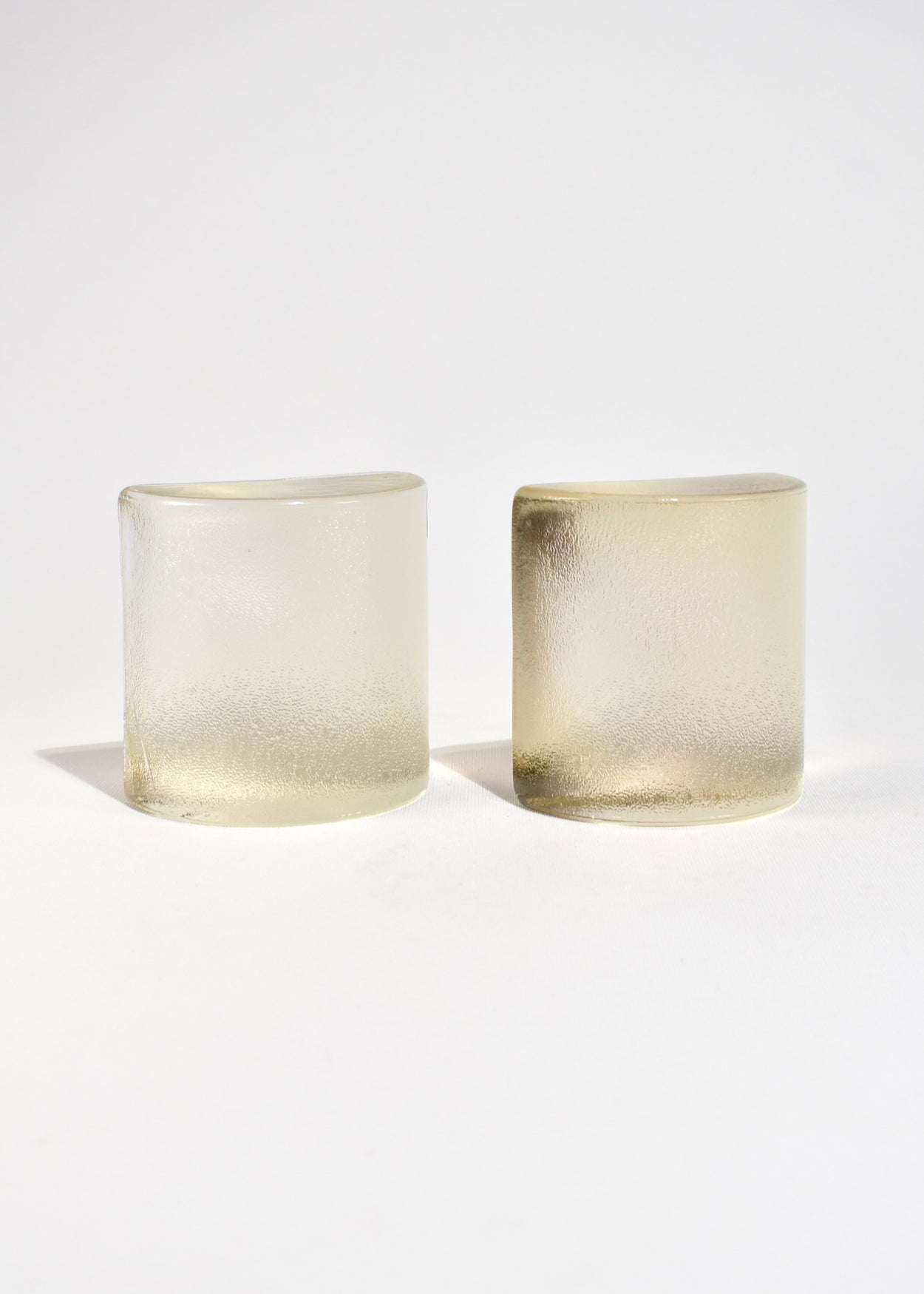 Textured Half Moon Glass Bookends