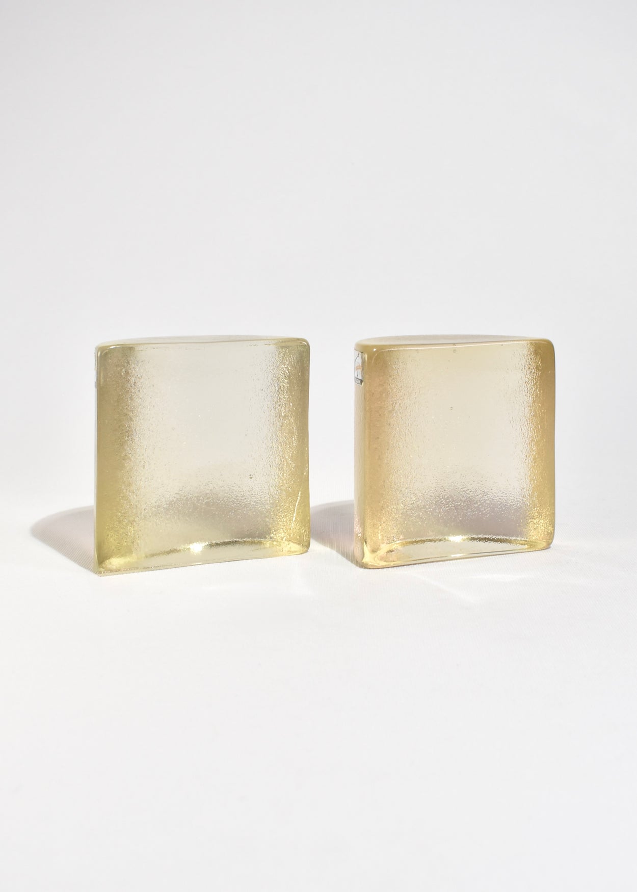 Textured Half Moon Glass Bookends