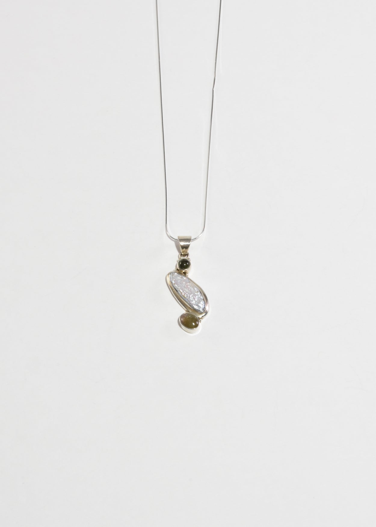 Tourmaline Pearl Pendant Necklace