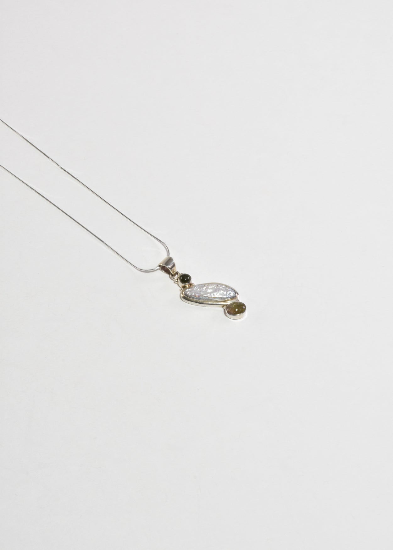 Tourmaline Pearl Pendant Necklace