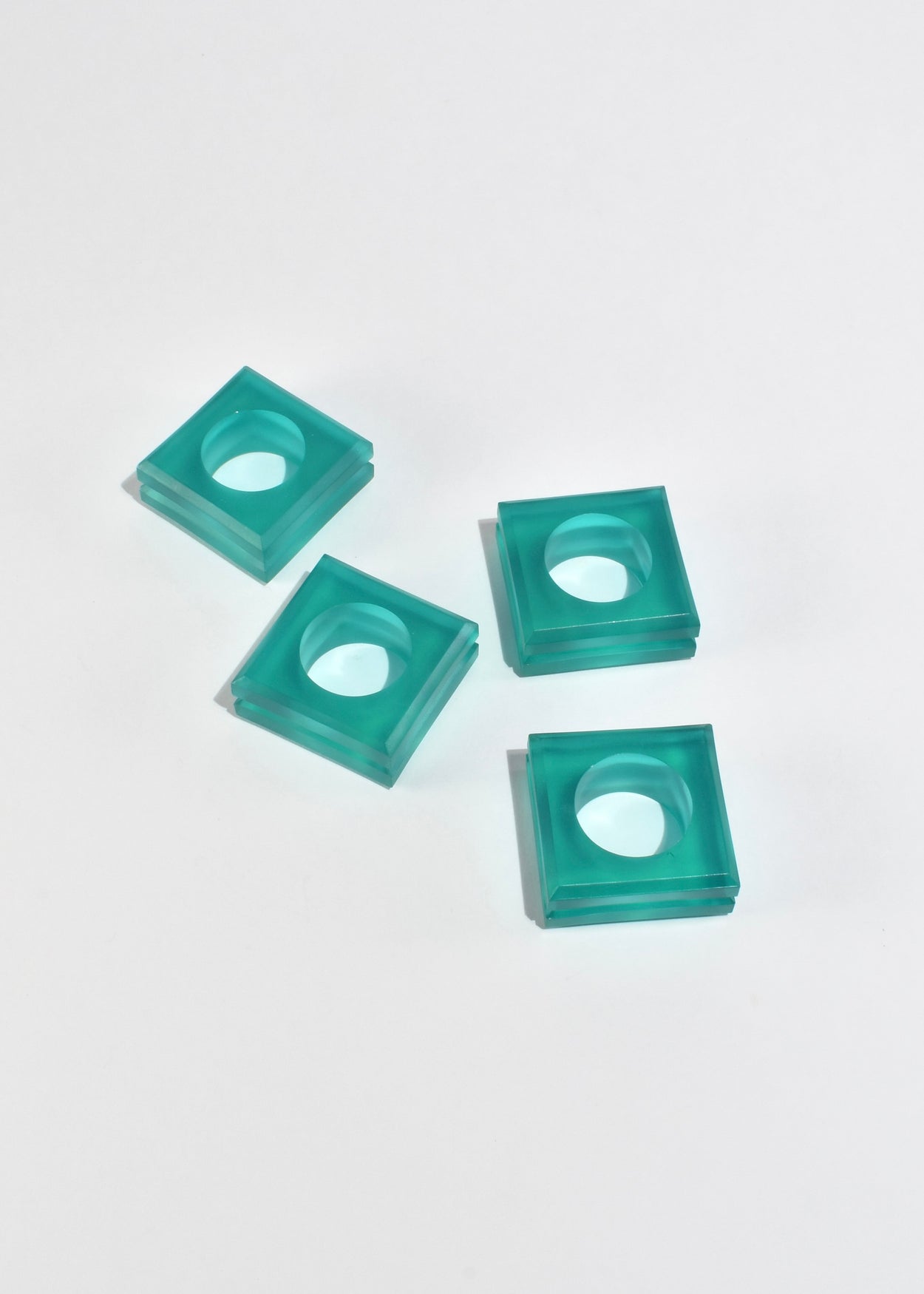 Teal Acrylic Napkin Rings