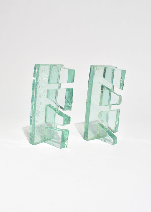 Sculptural Glass Bookends