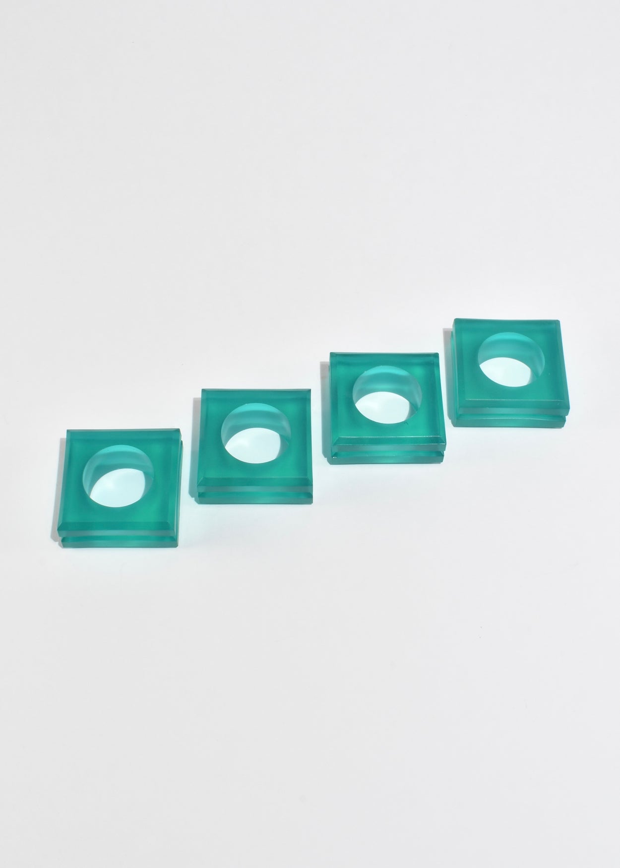 Teal Acrylic Napkin Rings