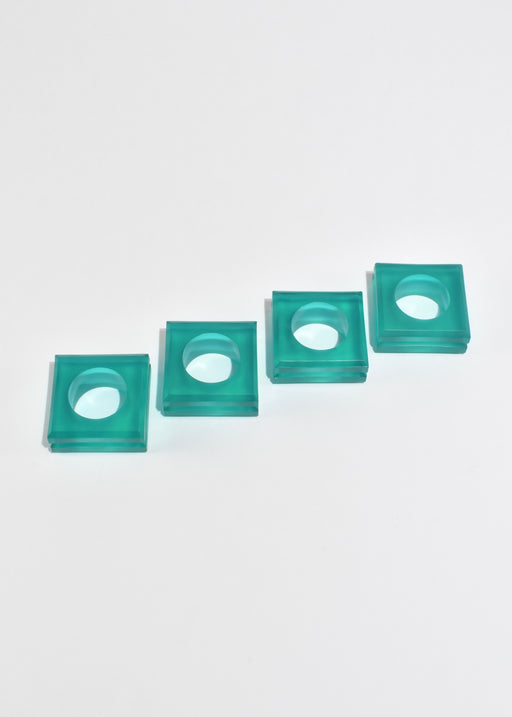 Teal Acrylic Napkin Rings