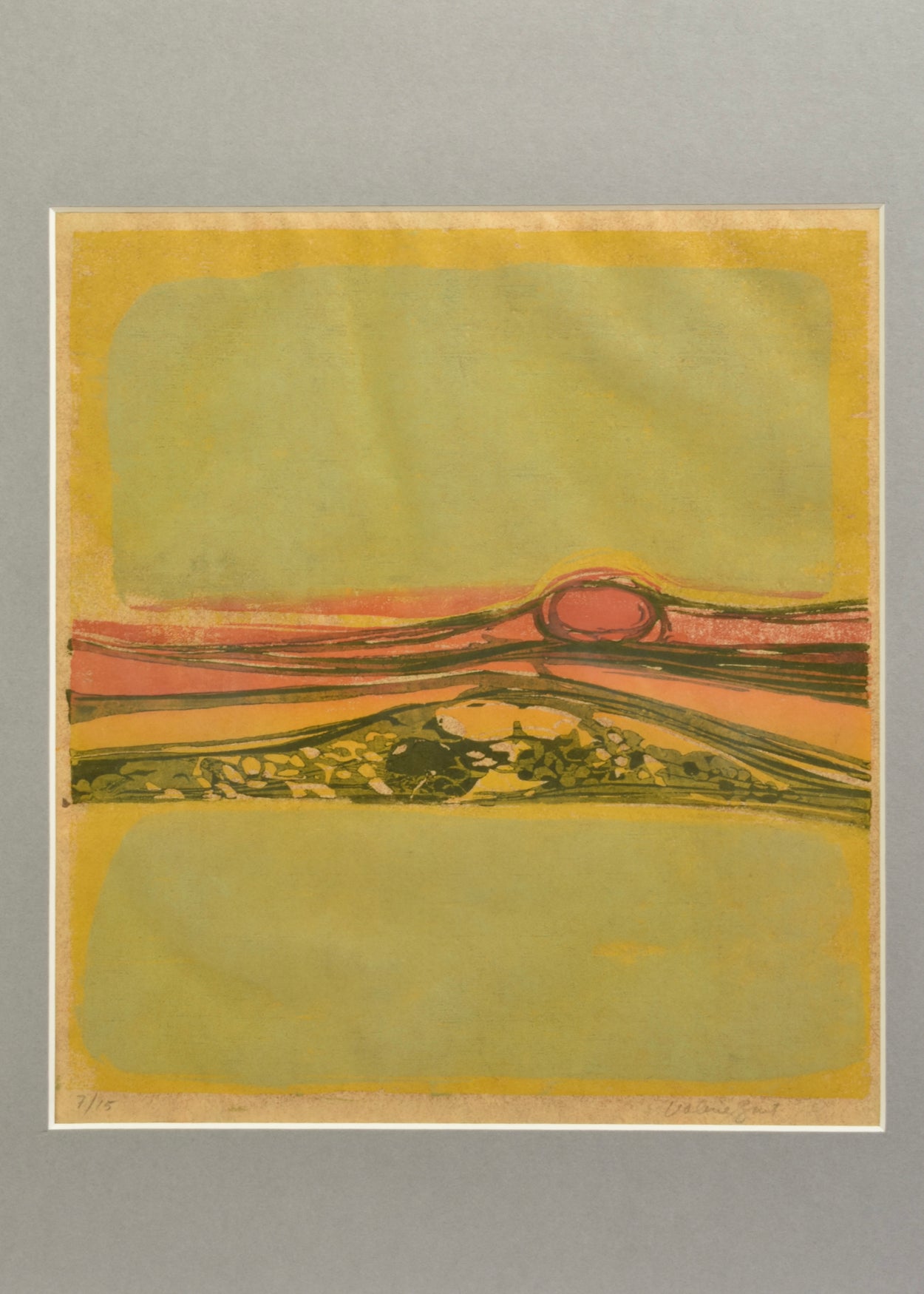 Horizon Lithograph, Framed