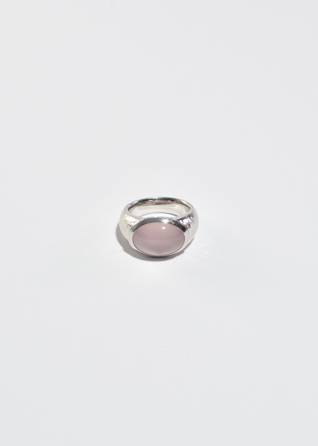 Hammered Rose Quartz Ring
