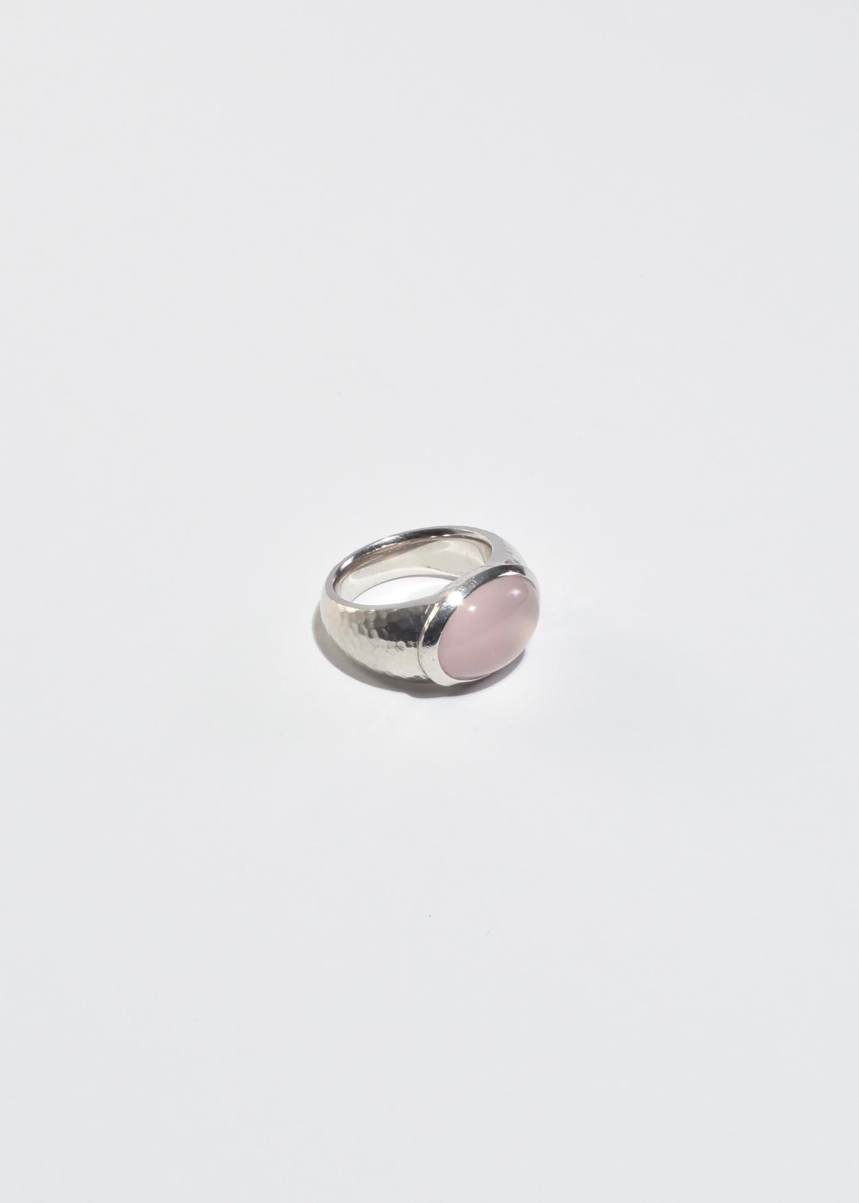 Hammered Rose Quartz Ring