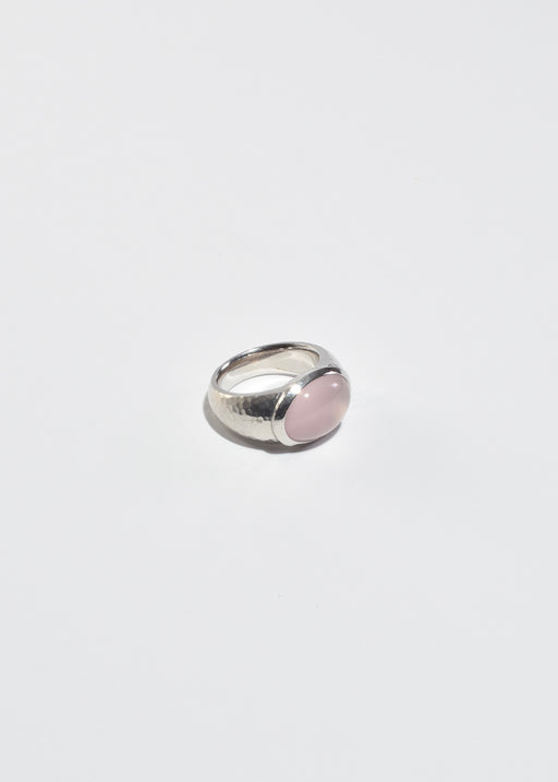 Hammered Rose Quartz Ring