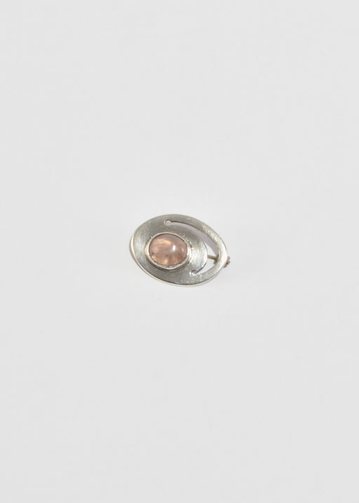 Oval Rose Quartz Brooch